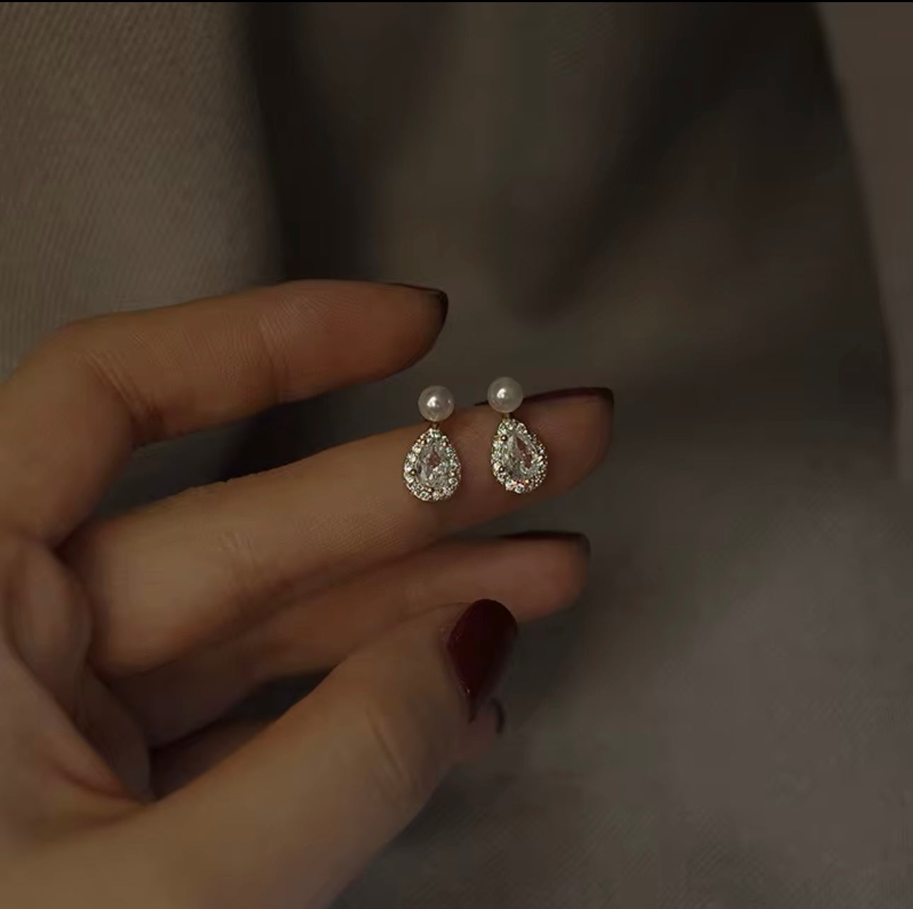 Water Drop Stud Earrings