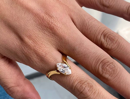 Double Band Marquise Ring
